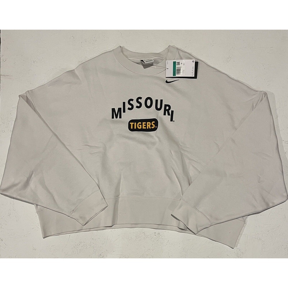 Nike Mizzou Tigers Cropped Sweatshirt Crewneck Pullover Women's Size XL White